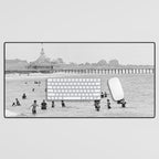 1895 Narragansett Pier and Beach, Narragansett, Rhode Island Desk Mat Gallery Image 1