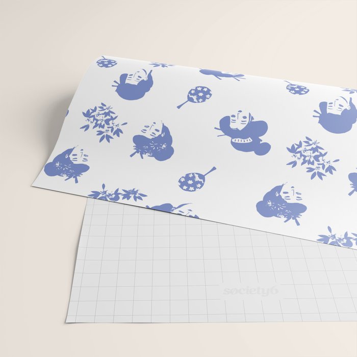 Light blue japanese pattern Wrapping Paper Gallery Image 2