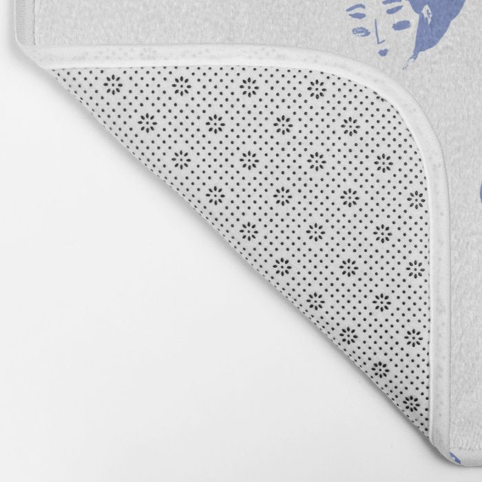 Light blue japanese pattern Bath Mat Gallery Image 2