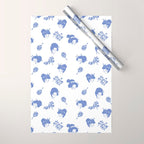 Light blue japanese pattern Wrapping Paper Gallery Image 1