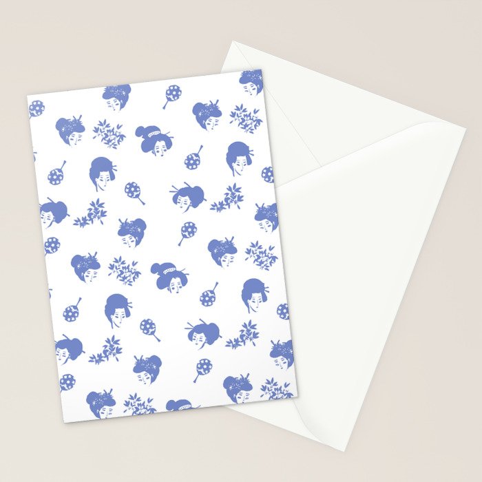 Light blue japanese pattern Stationery Card Gallery Image 2