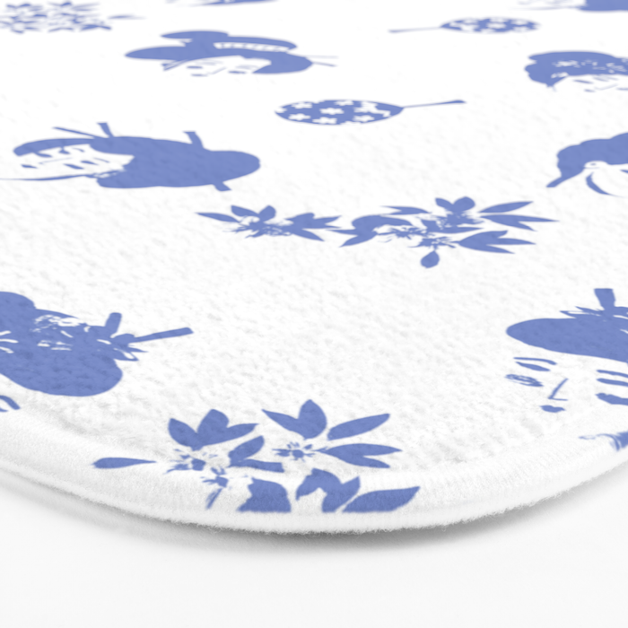 Light blue japanese pattern Bath Mat Gallery Image 3