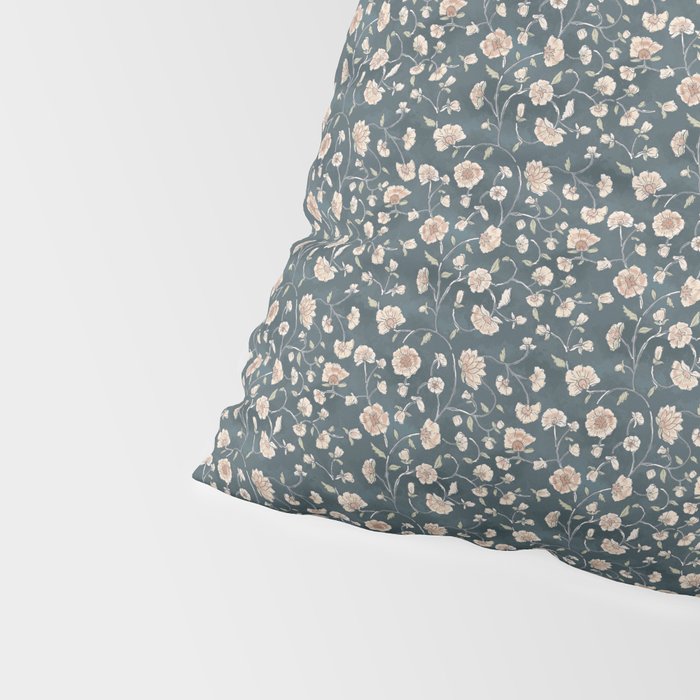 Ditsy Block Print Trailing Floral - Midnight Pillow Sham Gallery Image 4