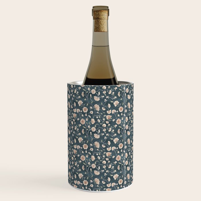Ditsy Block Print Trailing Floral - Midnight Wine Chiller Gallery Image 3