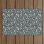 Ditsy Block Print Trailing Floral - Midnight Outdoor Rug Gallery Image 1