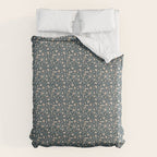 Ditsy Block Print Trailing Floral - Midnight Duvet Cover Gallery Image 6