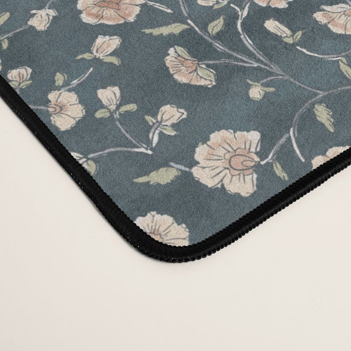 Ditsy Block Print Trailing Floral - Midnight Desk Mat Gallery Image 4