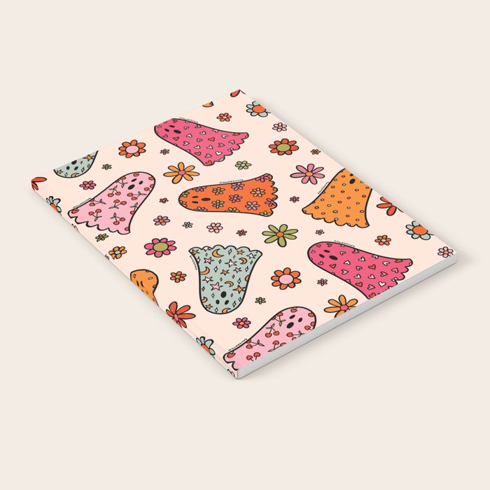 Cute Ghost Print Notebook Gallery Image 1