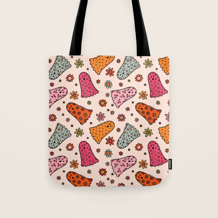 Cute Ghost Print Tote Bag Gallery Image 1
