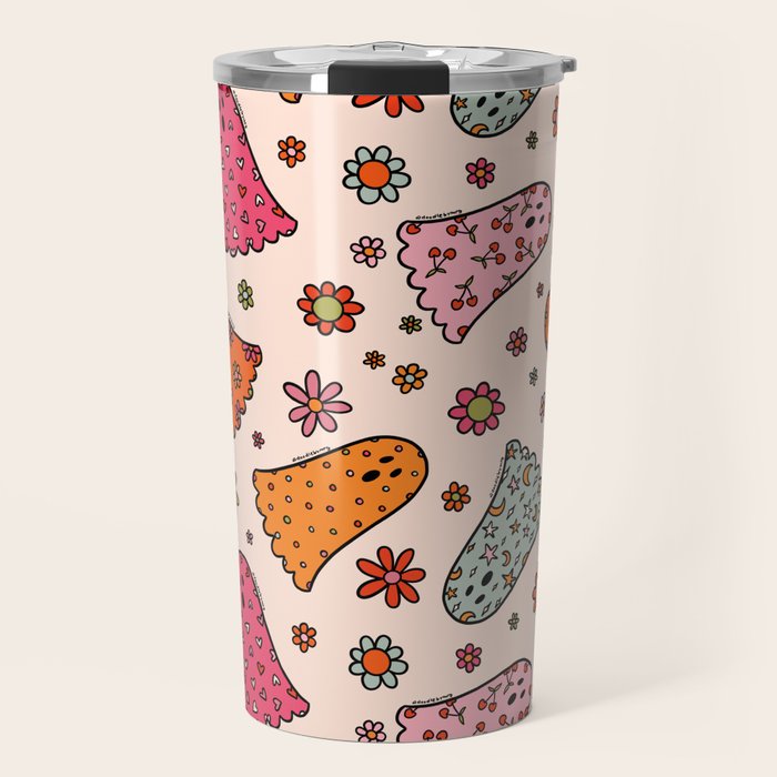 Cute Ghost Print Travel Mug Gallery Image 1