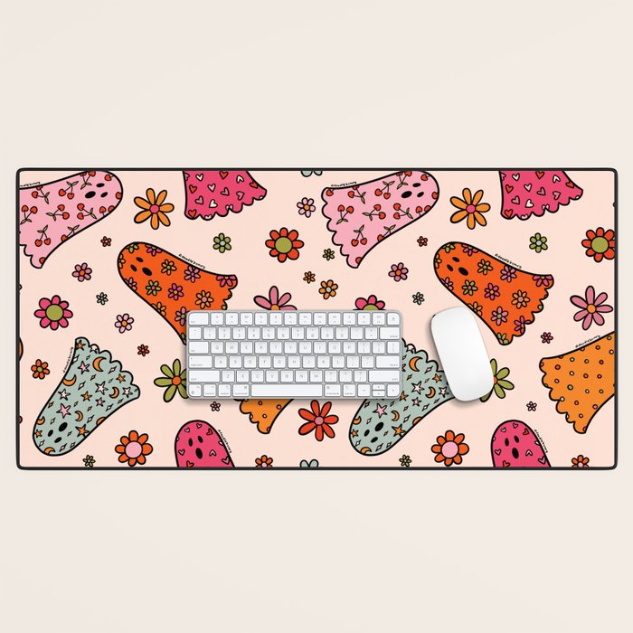 Cute Ghost Print Desk Mat Gallery Image 1