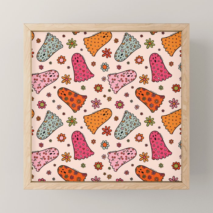 Cute Ghost Print Mini Art Print Gallery Image 1