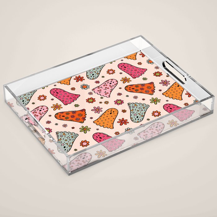 Cute Ghost Print Acrylic Tray Gallery Image 1