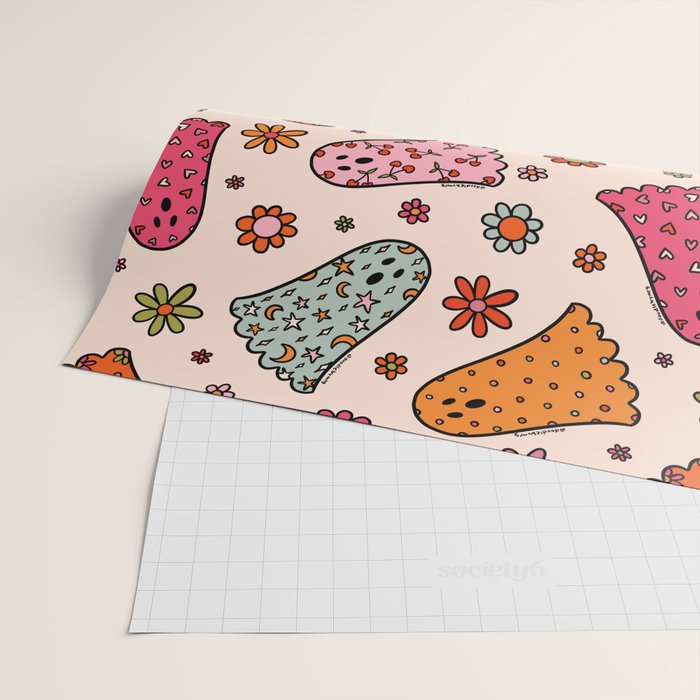 Cute Ghost Print Wrapping Paper Gallery Image 2
