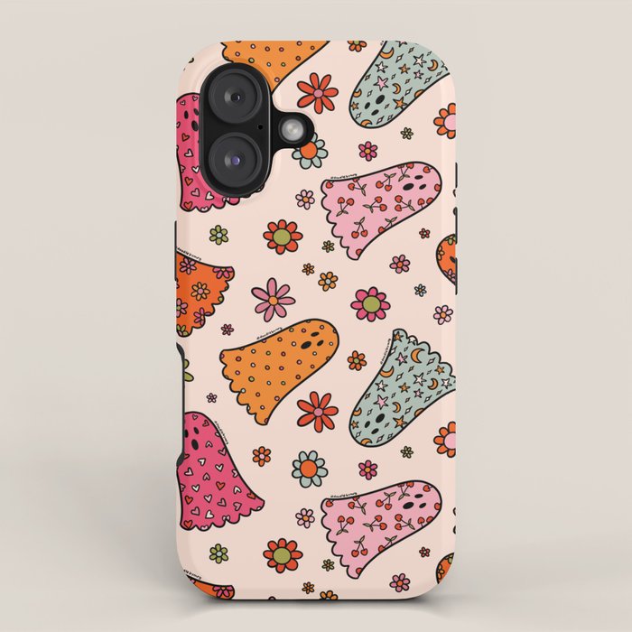 Cute Ghost Print iPhone Case Gallery Image 1