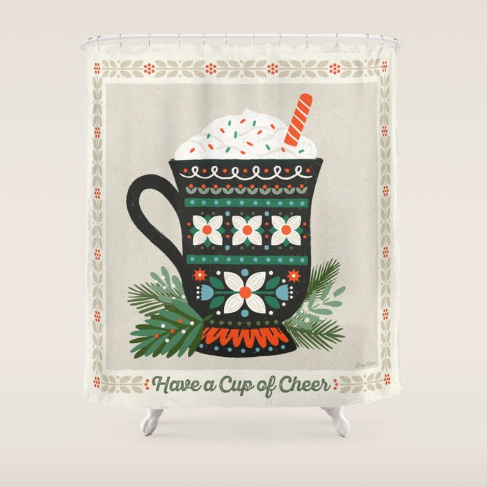 Cup of Cheer Shower Curtain Gallery Image 1