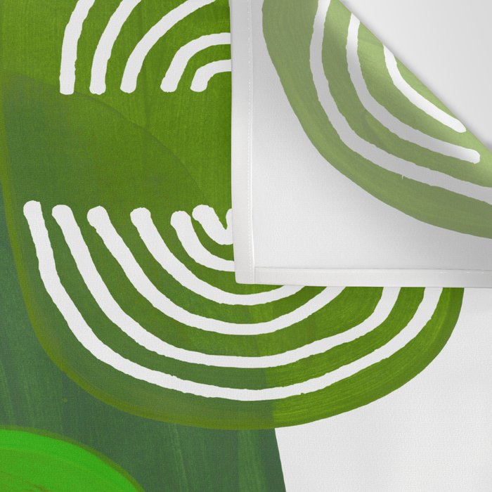 Modern Mid Century Fun Colorful Abstract Minimalist Painting Shapes & Patterns Swamp Monster Greens Wall Tapestry Gallery Image 3