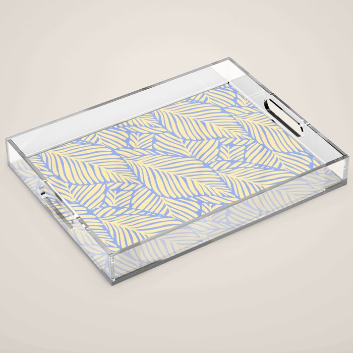 palms in yellow periwinkle Acrylic Tray Gallery Image 1