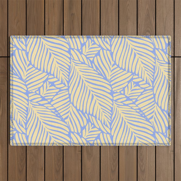 palms in yellow periwinkle Outdoor Rug Gallery Image 1