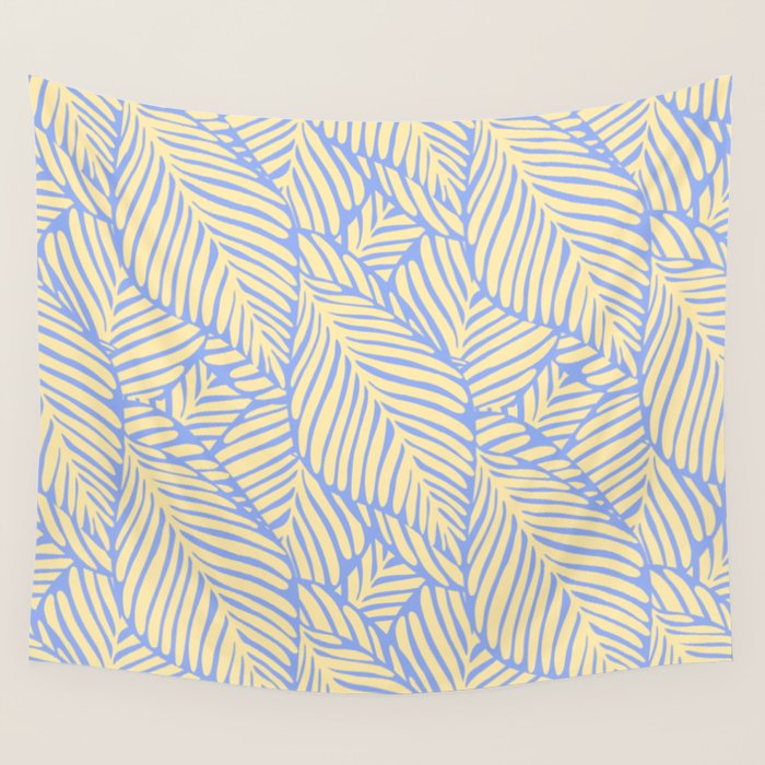 palms in yellow periwinkle Wall Tapestry Gallery Image 1