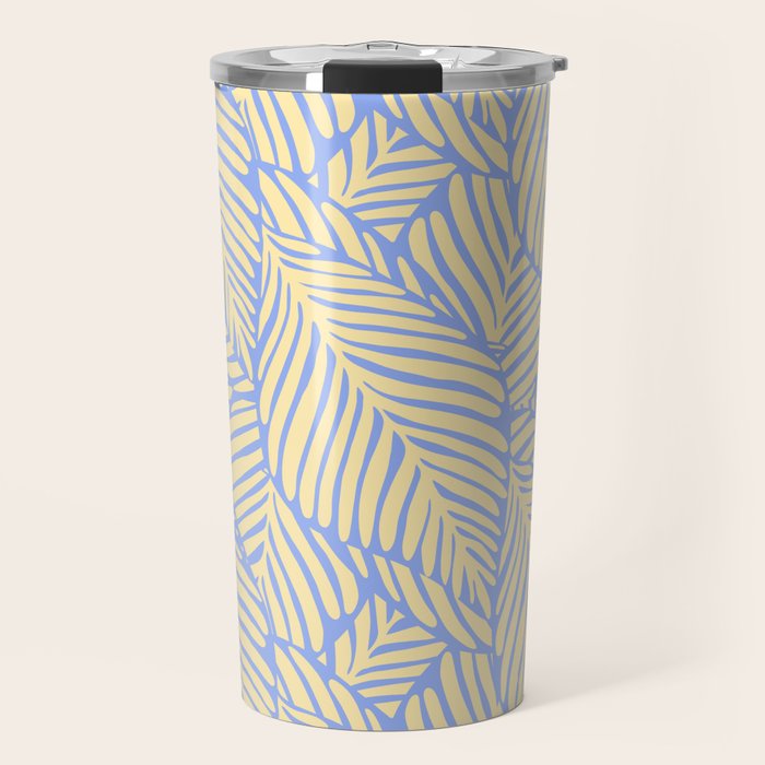palms in yellow periwinkle Travel Mug Gallery Image 1