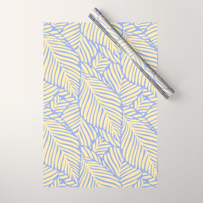 palms in yellow periwinkle Wrapping Paper Gallery Image 1