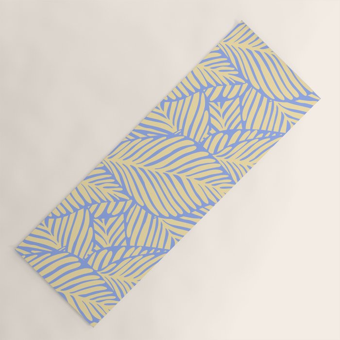 palms in yellow periwinkle Yoga Mat Gallery Image 1