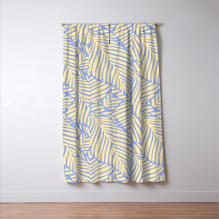 palms in yellow periwinkle Window Curtain Gallery Image 3