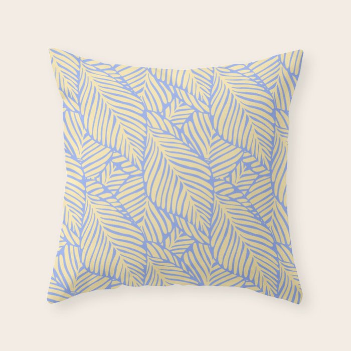 palms in yellow periwinkle Throw Pillow Gallery Image 6