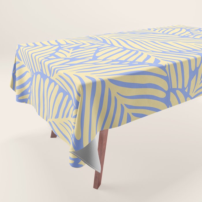 palms in yellow periwinkle Tablecloth Gallery Image 1