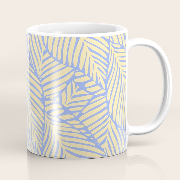 palms in yellow periwinkle Coffee Mug Gallery Image 1