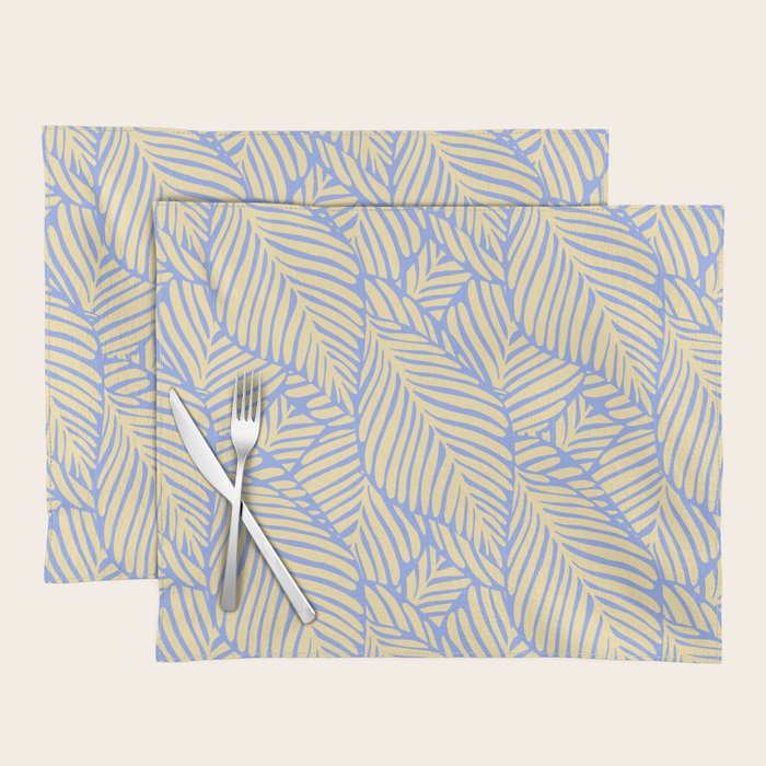 palms in yellow periwinkle Placemat Gallery Image 1