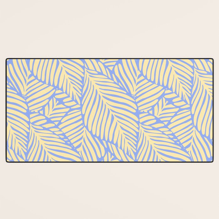 palms in yellow periwinkle Desk Mat Gallery Image 3