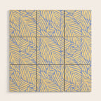 palms in yellow periwinkle Wood Wall Art Gallery Image 1