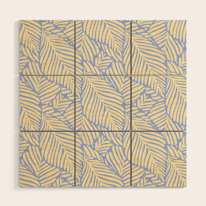 palms in yellow periwinkle Wood Wall Art Gallery Image 1