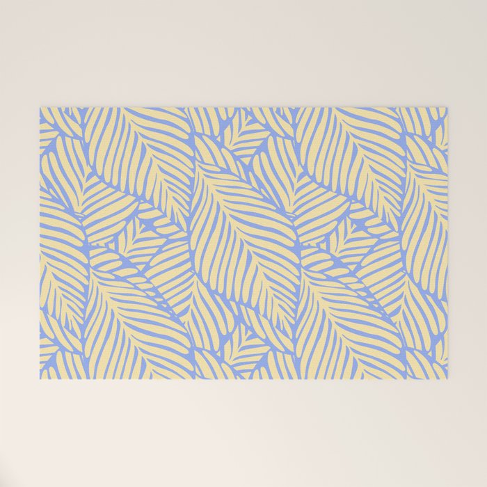palms in yellow periwinkle Welcome Mat Gallery Image 1