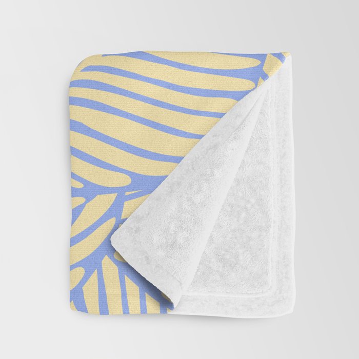 palms in yellow periwinkle Throw Blanket Gallery Image 3