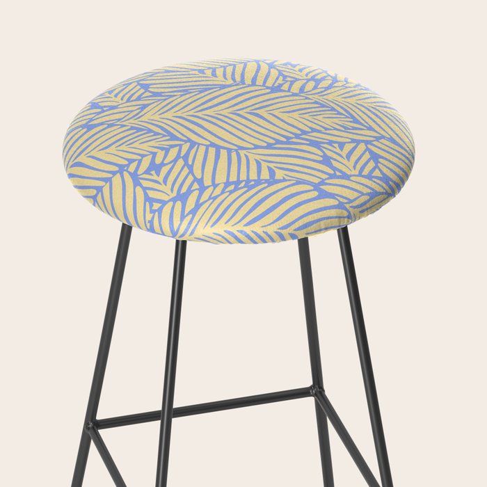 palms in yellow periwinkle Stool Gallery Image 2