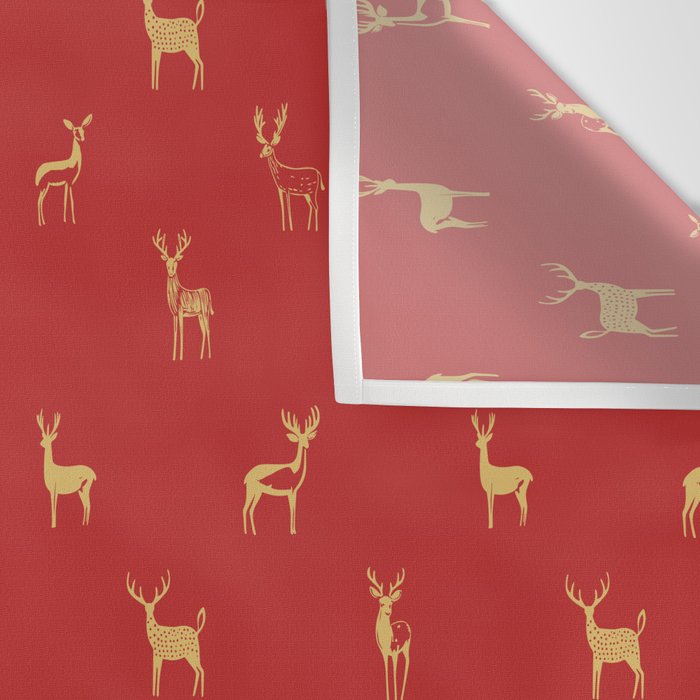 Vintage christmas deer animal pattern art Wall Tapestry Gallery Image 3
