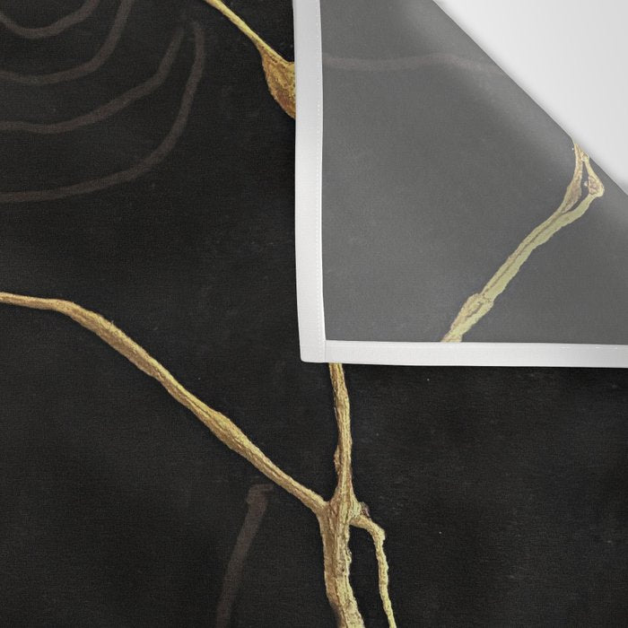 Black Kintsugi Japanese Broken Art, Japandi Style, Gold Cracks Wall Tapestry Gallery Image 3