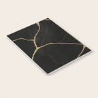 Black Kintsugi Japanese Broken Art, Japandi Style, Gold Cracks Notebook Gallery Image 3