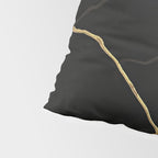 Black Kintsugi Japanese Broken Art, Japandi Style, Gold Cracks Pillow Sham Gallery Image 4