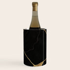 Black Kintsugi Japanese Broken Art, Japandi Style, Gold Cracks Wine Chiller Gallery Image 1