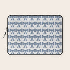 Vintage Bows VII Neutral Blue Laptop Sleeve Gallery Image 1