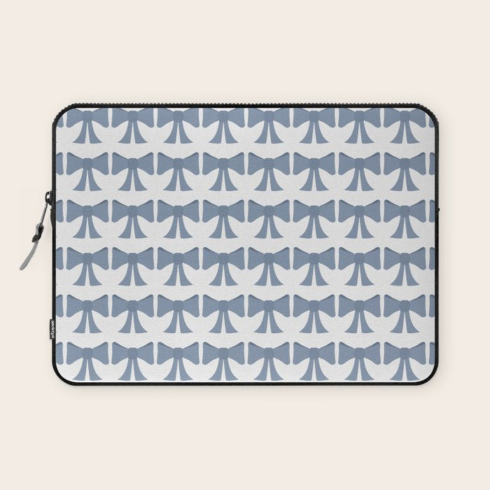 Vintage Bows VII Neutral Blue Laptop Sleeve Gallery Image 1