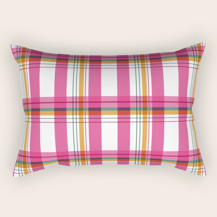 Cheerful Checkered Pattern Rectangular Pillow Gallery Image 2