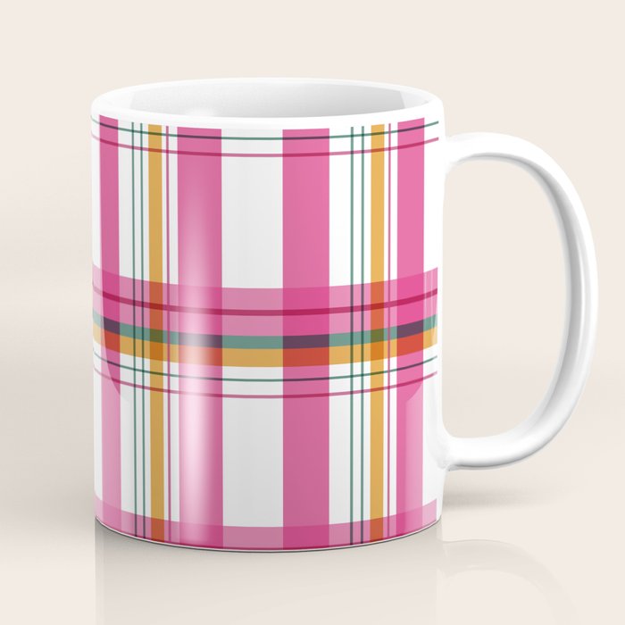 Cheerful Checkered Pattern Coffee Mug Gallery Image 1
