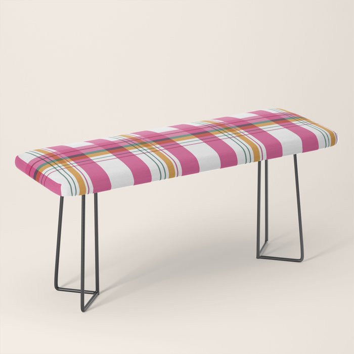 Cheerful Checkered Pattern Bench Gallery Image 1