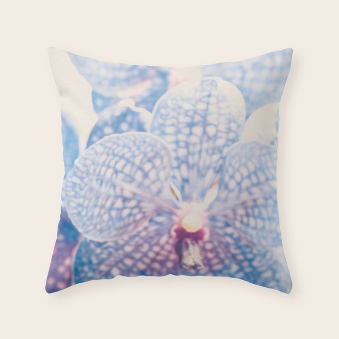 Abstract Orchid Flower Throw Pillow Gallery Image 6