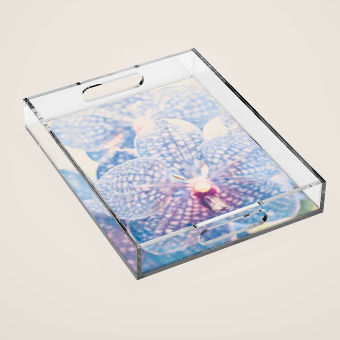 Abstract Orchid Flower Acrylic Tray Gallery Image 1